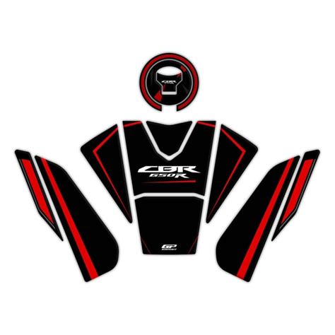 Gpk Tank Pad D Set For Cbr R Black Red Moto Discovery