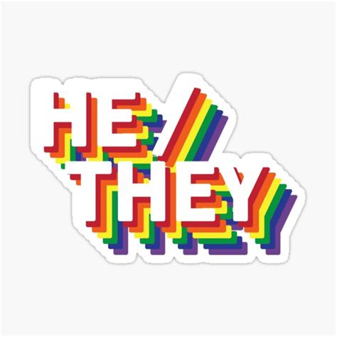 Rainbow He They Pronouns Sticker For Sale By Olivks Redbubble