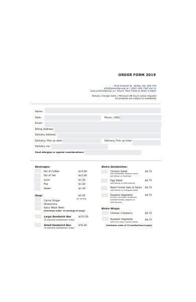 FREE 31+ Bakery Order Forms in PDF | Ms Word | XLS