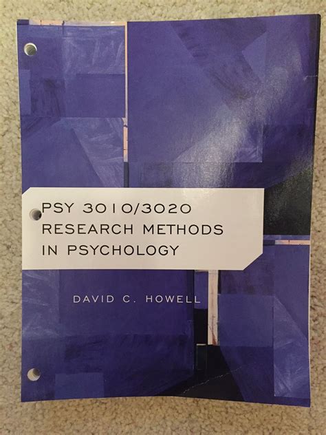 Research Methods In Psychology By David C Howell Goodreads