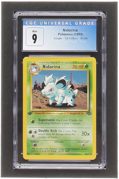 Nidorina Pokemon 1999 Jungle 40 Cgc 9 Pristine Auction