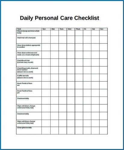 √ Free Printable Daily Checklist Template