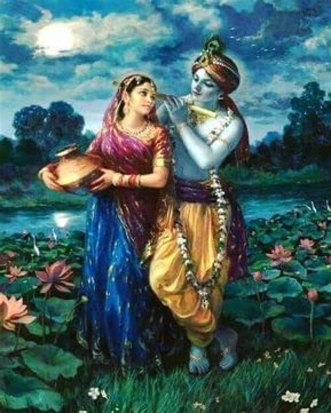 Radha Krishna Love Forever AI Oil Painting Handpainted On Canvas