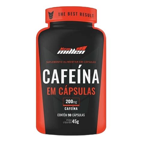 Suplemento Alimentar New Millen Cafeína 200mg 90 Cápsulas Suplemento