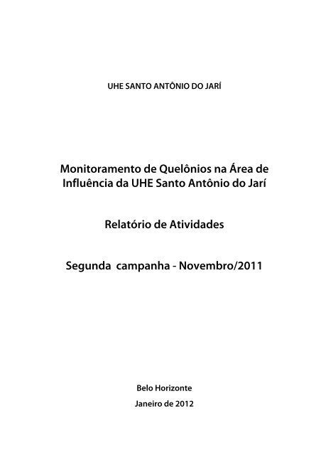 Monitoramento De Quel Nios Na Rea De Influ Ncia Da Uhe Ibama