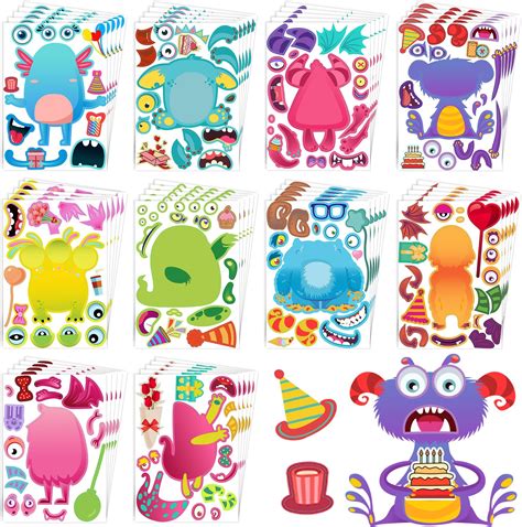 Partynow Monster Stickers 24 Pack Make Your Own Stickers