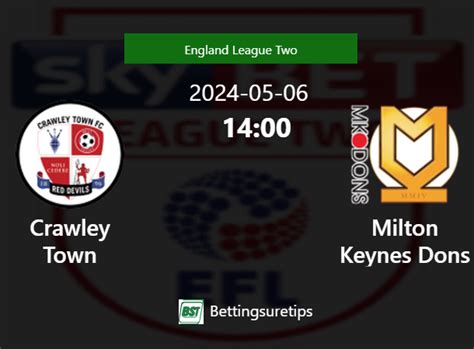 Crawley Town Vs Milton Keynes Dons S Prediction And Betting Tips 6th