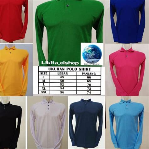 Jual Sale Poloshirt Kaos Kerah Lengan Panjang Pria Wanita Lakos