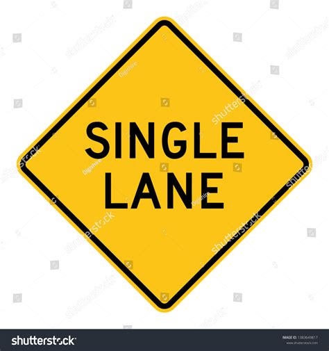 Single Lane Road Sign Clipart Stock Vector (Royalty Free) 1383649817 ...