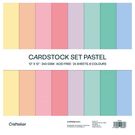 Craftelier Cardstock Pastel Set Pack Of 24 Double Sided Cardstock