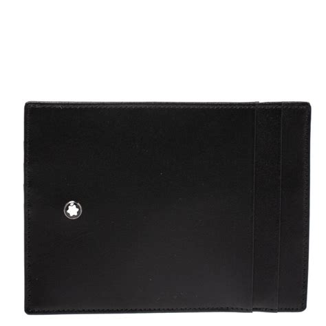 Montblanc Black Leather Sartorial Pocket 4cc With ID Card Holder