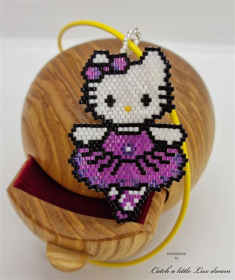 Brick-stitch Pendant Hello Kitty Prima Ballerina - Etsy