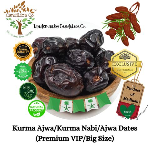 CandiLica Co Kurma Ajwa Kurma Nabi Ajwa Dates Premium VIP Big Size