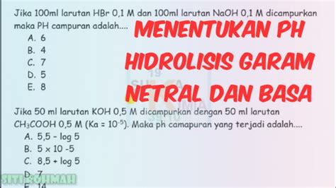 PH HIDROLISIS GARAM KIMIA SMA YouTube