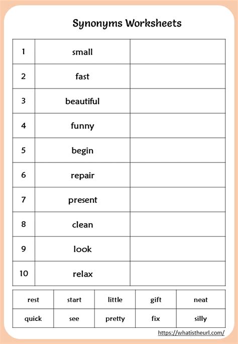 Grade 5 Synonyms And Antonyms Worksheet