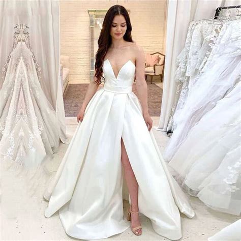 Ivory Satin Wedding Gowns