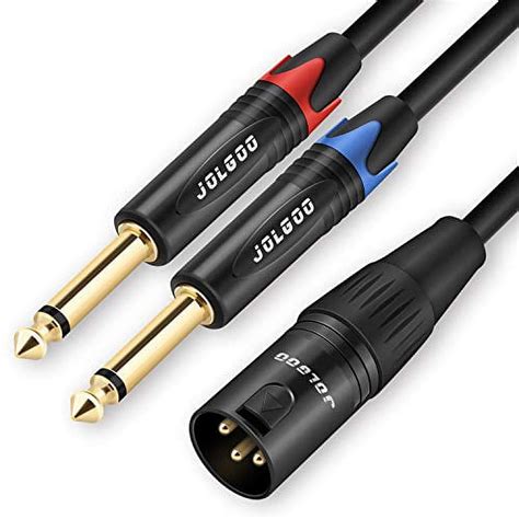 Xlr Male To Dual 14 Ts Mono Y Splitter Microphone Cable Xlr Male To Dual 635mm Ts Y Adapter