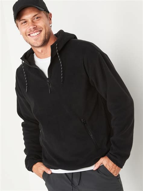 Microfleece Quarter Zip Hoodie For Men Old Navy