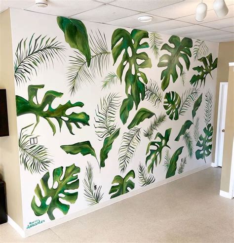 Giant Leavesgreenery Wall Mural Rachel Lancaster Artwork Mural