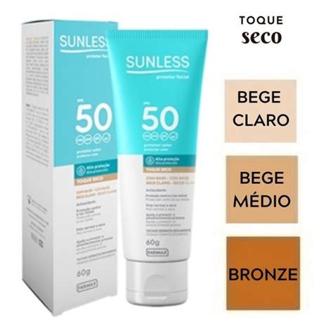 Protetor Solar Facial Toque Seco Fps 50 Base 60g Sunless Submarino