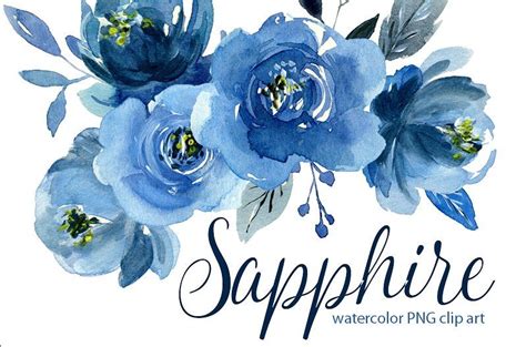 Clip Art Watercolor Floral Bouquet Png Watercolor Blue Floral Clipart