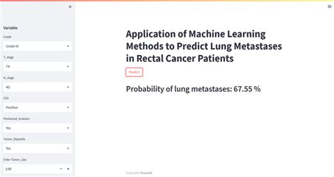 A Web Calculator For Predicting Lung Metastases From Rectal Cancer