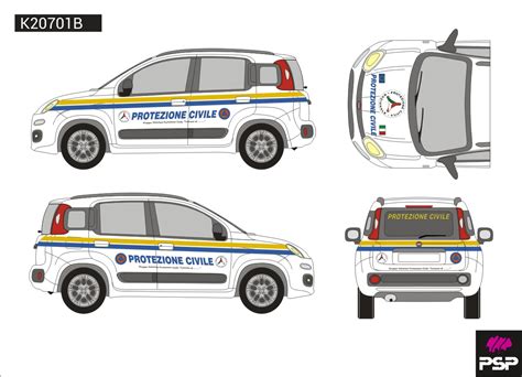 Kit Adesivi Protezione Civile Per Livrea Completa Veicoli Citycar Blu