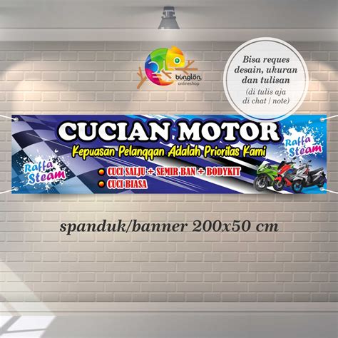 Jual Spanduk Banner Cuci Motor Custom Murah Berkualitas Shopee Indonesia