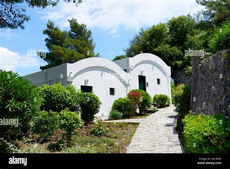 The villas at luxury hotel, Corfu island, Greece Stock Photo - Alamy