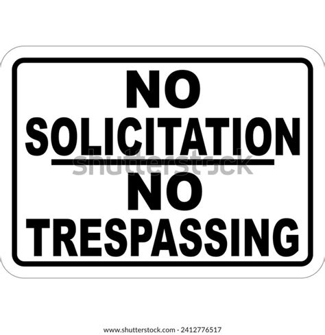 No Solicitation No Trespassing Sign Stock Vector Royalty Free