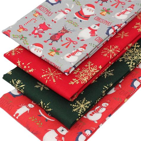 4 Fat Quarters Bundle Santas Christmas Crew Overdale Fabrics