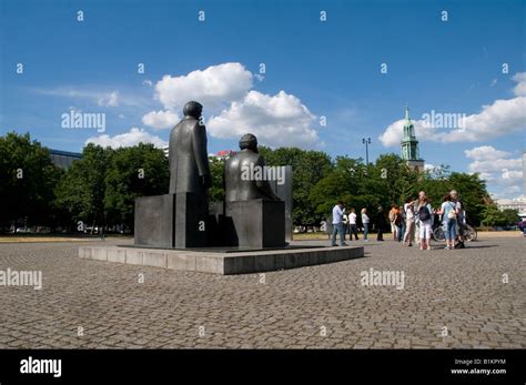 The Statues Of Karl Marx And Friedrich Engels In Marx Engels Forum A