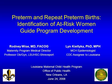 Preterm And Repeat Preterm Births Identification Of At Risk Women Guide Program Development