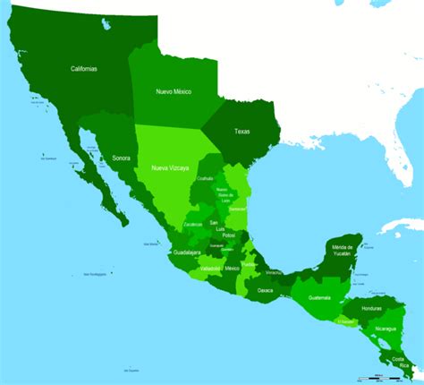 Political Map Of The First Mexican Empire 1821 1823 Historical Maps