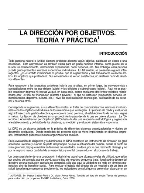 PDF Teoria Y Practica De La Direccion Por Objetivos DOKUMEN TIPS