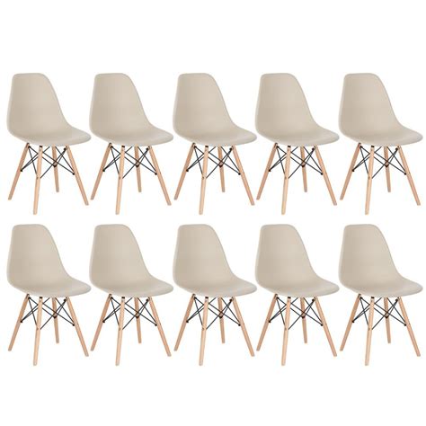 Kit Cadeiras Charles Eames Eiffel Dsw Base De Madeira Clara Nude Madeiramadeira