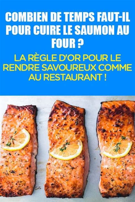 Three Salmons With Lemon Slices On Them And The Words Comment De Temps