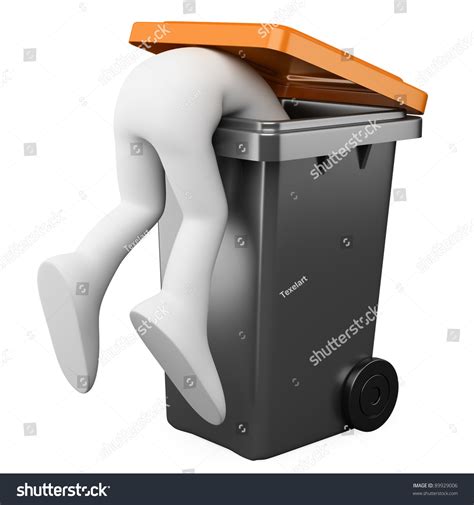 3d Person Looking For Something In A Bin Stock Photo 89929006