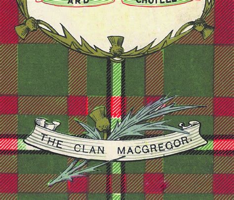 Macgregor Clan Crest And Tartan Print Reproduction From An Antique