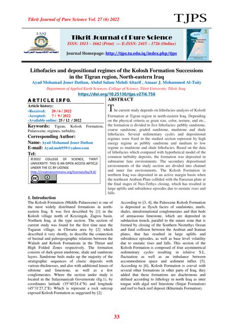 PDF Lithofacies And Depositional Regimes Of The Kolosh Formation