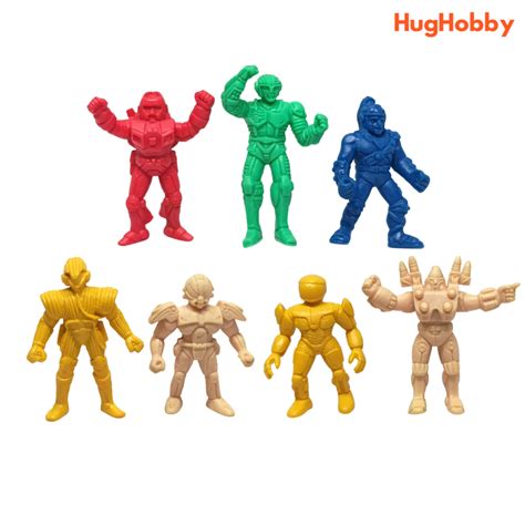 Set Of 7 Vintage 80s Marudai Choujinki Metalder Sausage Eraser Figures