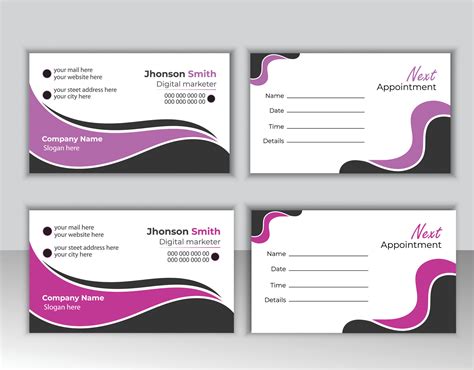 creative double sided Appointment card template design. 37991035 Vector ...