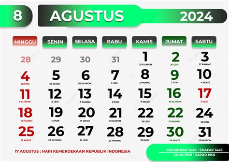 Tanggalan Bulan Agustus Dniren Carlynne