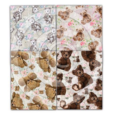 Instant Download Teddy Bear Printable Papers One Single Etsy