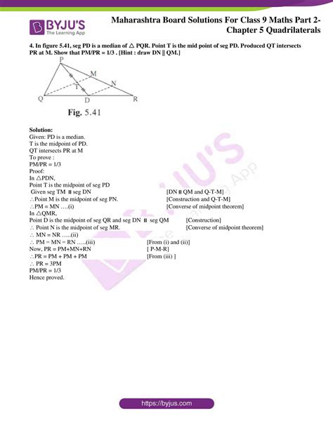 Msbshse Solutions For Class Maths Part Chapter Quadrilaterals