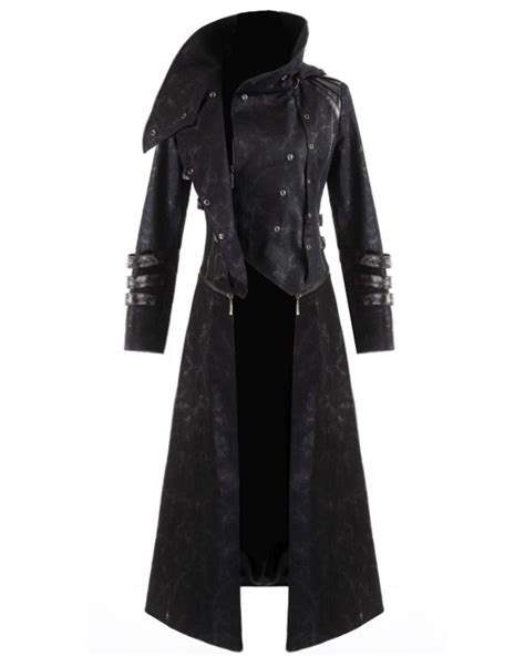 Punk Rave Scorpion Mens Coat Long Jacket Black Gothic Steampunk Hooded Trench Ebay Steampunk