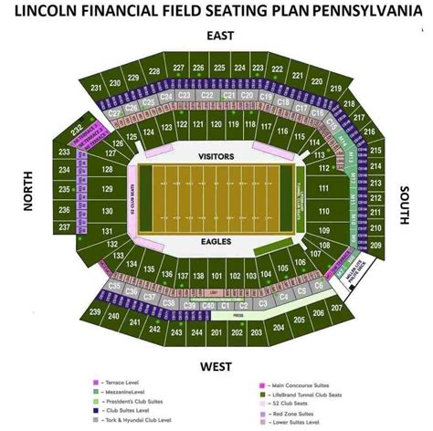 Lincoln Financial Field Seating Plan Ticket Price And Booking Parking Map