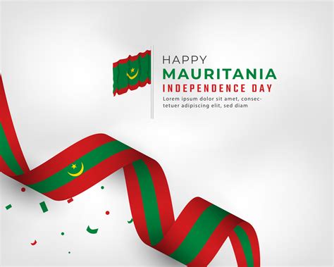 Happy Mauritania Independence Day November 28th Celebration Vector