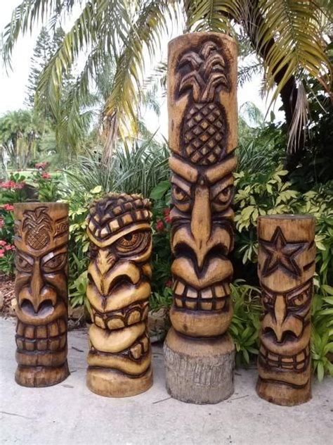 Tree Carving Wood Carving Art Wood Art Totem Tiki Tiki Man Tiki