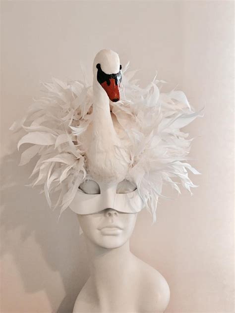 Swan Mask For Masked Ball Swan Lake Diner En Blanc Bird Etsy The